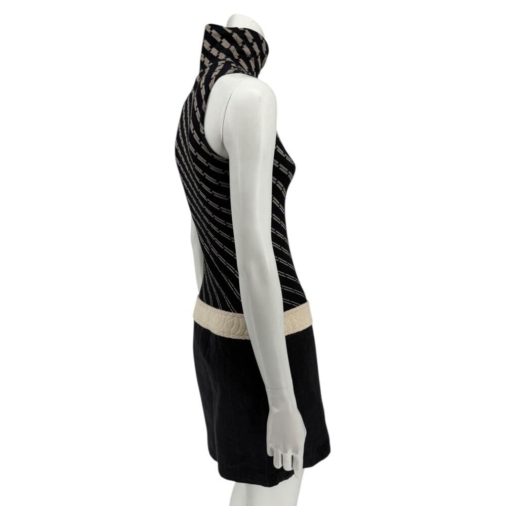 Custo Barcelona Sleeveless High-Neck Mixed-Media Mini Dress – Size 2 - Picture 13 of 16